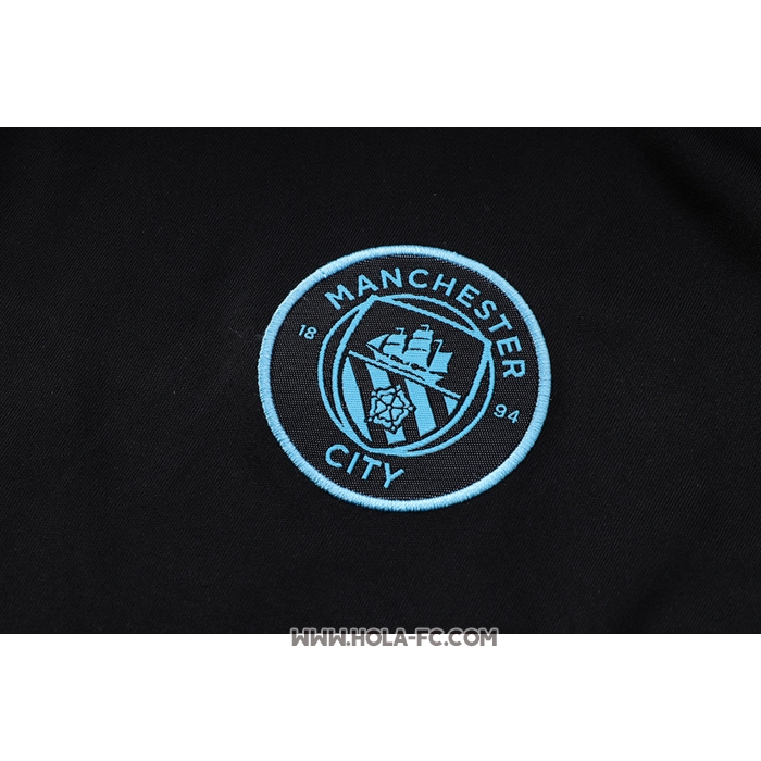 Chandal del Manchester City 2022-2023 Manga Corta Negro - Pantalon Corto